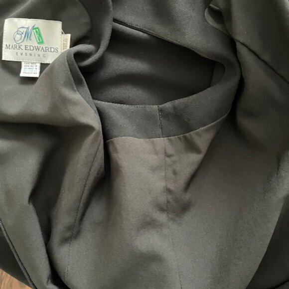 Mark Edwards Evening Wear  - VTG - Black sheath dress - size 14 - Picture 4 of 6